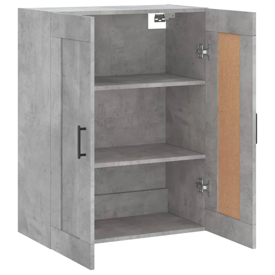 Armoire murale gris béton 69,5x34x90 cm bois d'ingénierie - 6