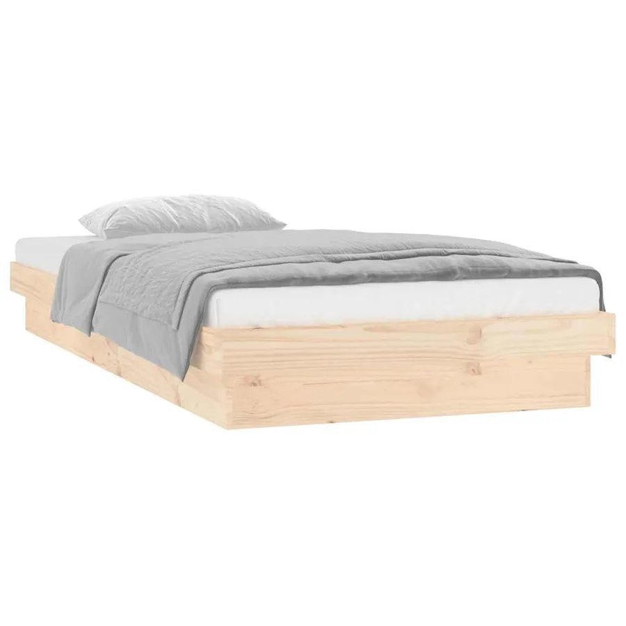 Cadre de lit à LED sans matelas bois massif - 2