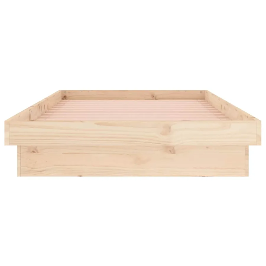 Cadre de lit à LED sans matelas bois massif - 7