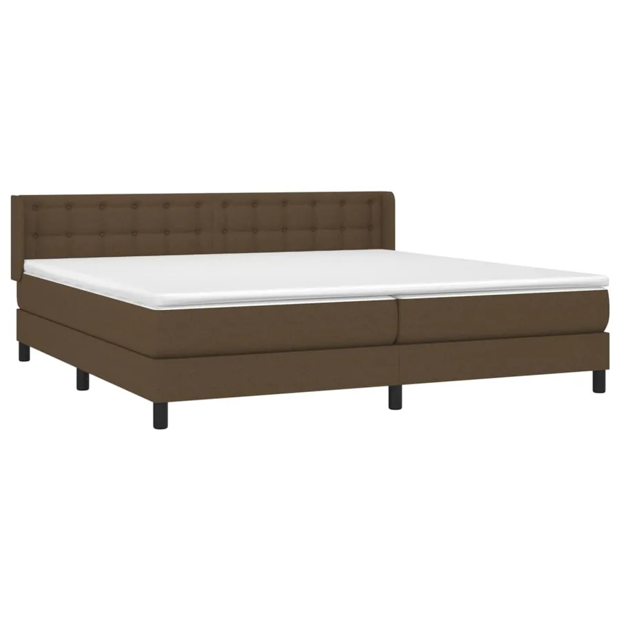 Sommier à lattes de lit avec matelas Marron foncé 200x200 cm - 3