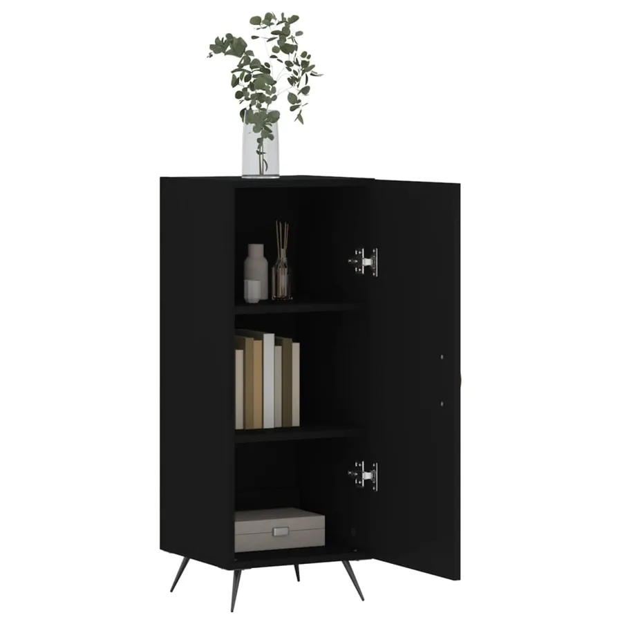 Buffet Noir 34,5x34x90 cm Bois d'ingénierie - 4