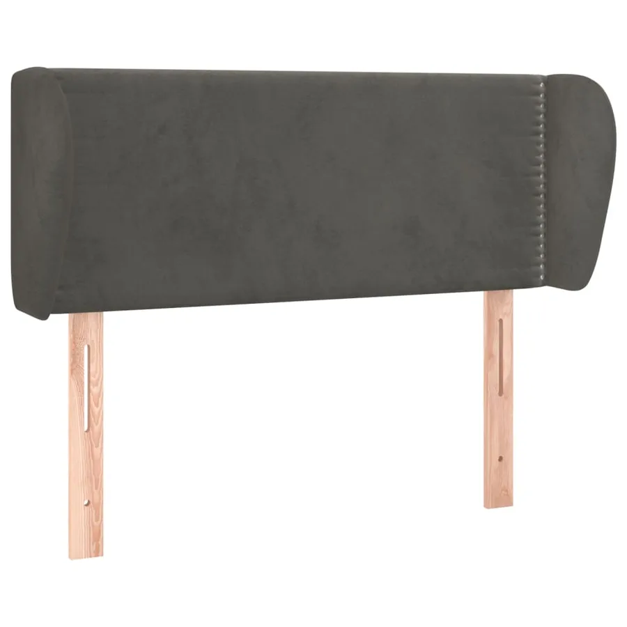 Tête de lit avec oreilles Gris foncé 103x23x78/88 cm Velours - 2
