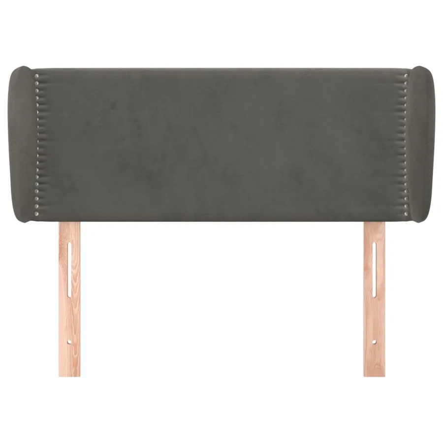 Tête de lit avec oreilles Gris foncé 103x23x78/88 cm Velours - 3