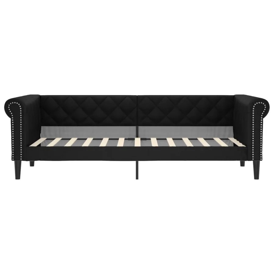 Lit de jour avec matelas noir 90x200 cm similicuir - 4