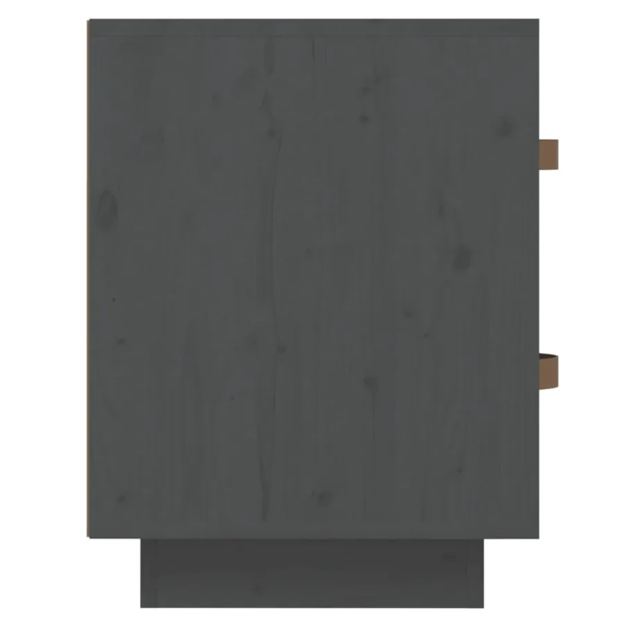 Table de chevet Gris 40x34x45 cm Bois de pin massif - 7