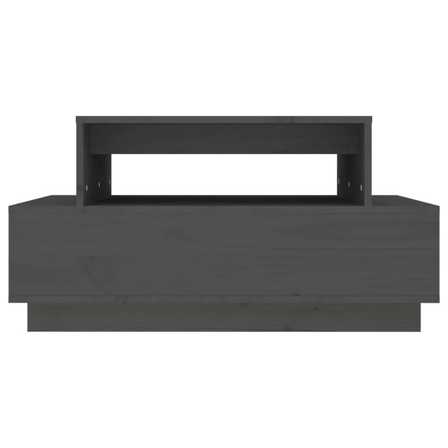 Table basse Gris 80x55x40,5 cm Bois massif de pin - 5