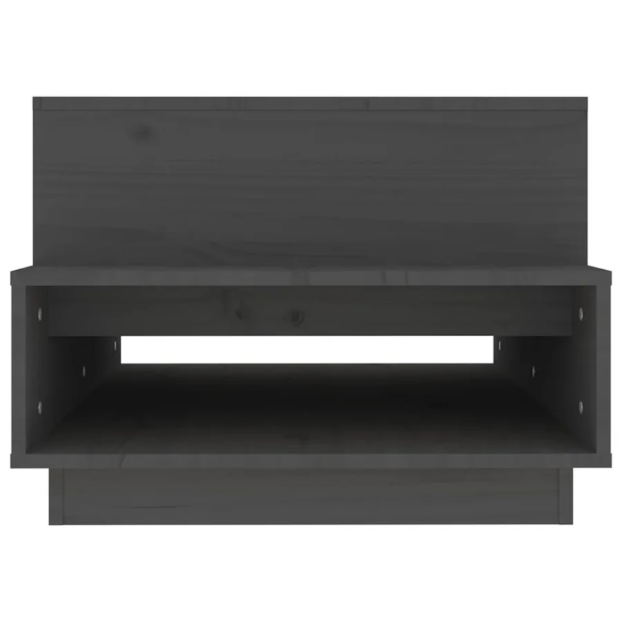 Table basse Gris 80x55x40,5 cm Bois massif de pin - 6