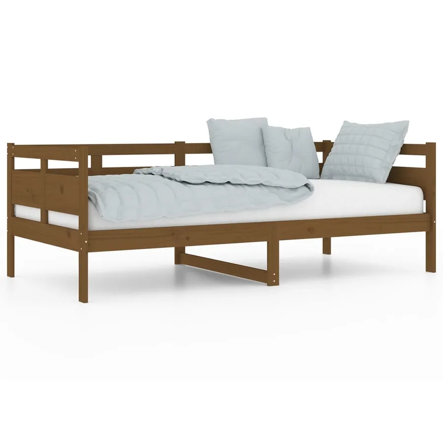 Lit de jour sans matelas marron miel bois pin massif 90x190 cm - 2