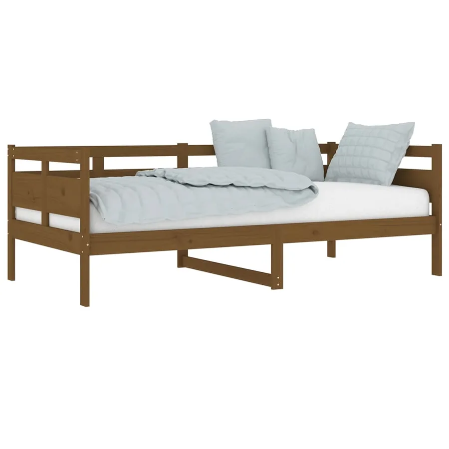 Lit de jour sans matelas marron miel bois pin massif 90x190 cm - 3