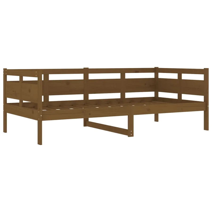 Lit de jour sans matelas marron miel bois pin massif 90x190 cm - 4