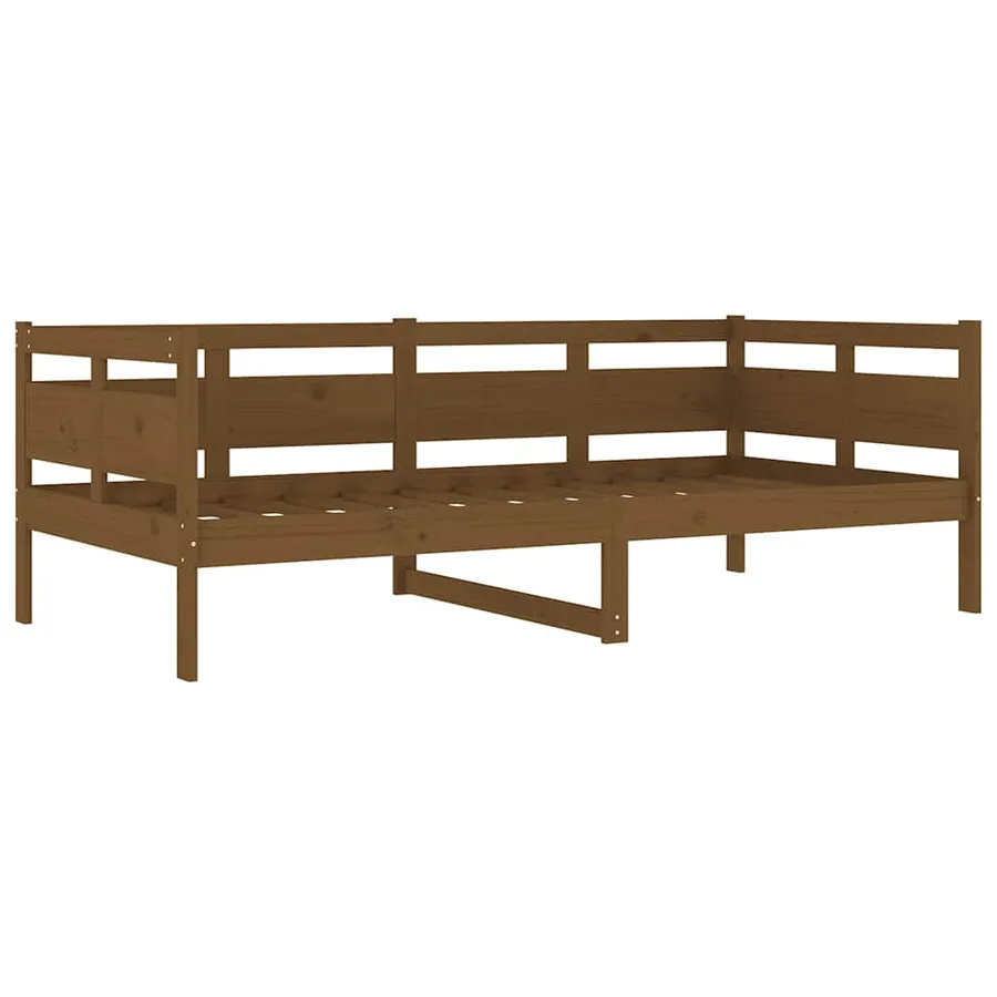 Lit de jour sans matelas marron miel bois pin massif 90x190 cm - 7