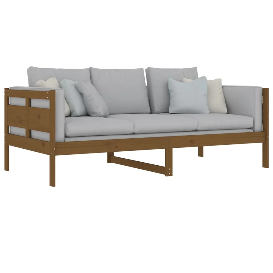 Lit de jour sans matelas marron miel bois pin massif 90x190 cm - 8