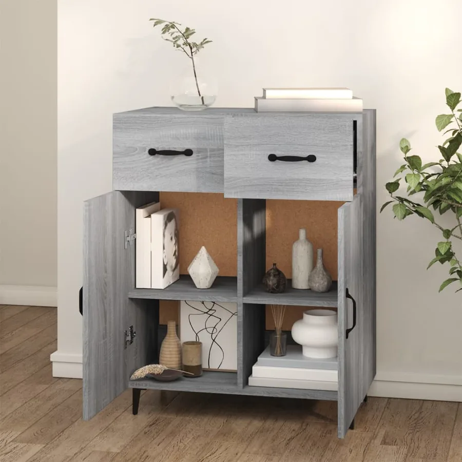Buffet sonoma gris 69,5x34x90 cm bois d'ingénierie - 3