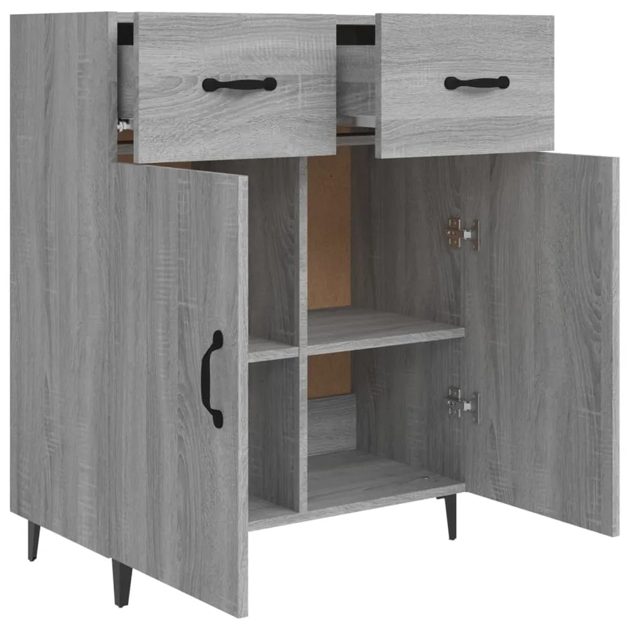 Buffet sonoma gris 69,5x34x90 cm bois d'ingénierie - 7