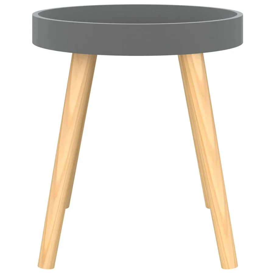 Table d'appoint Gris 38x38x40 cm Bois ingénierie et pin massif - 4