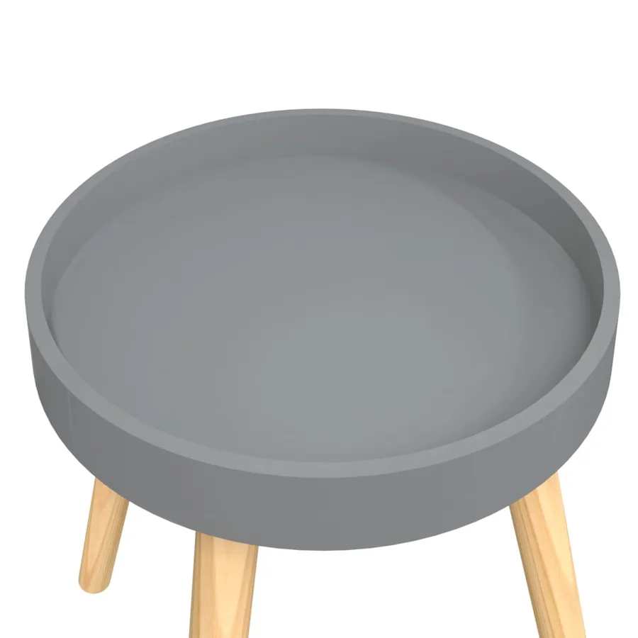 Table d'appoint Gris 38x38x40 cm Bois ingénierie et pin massif - 5