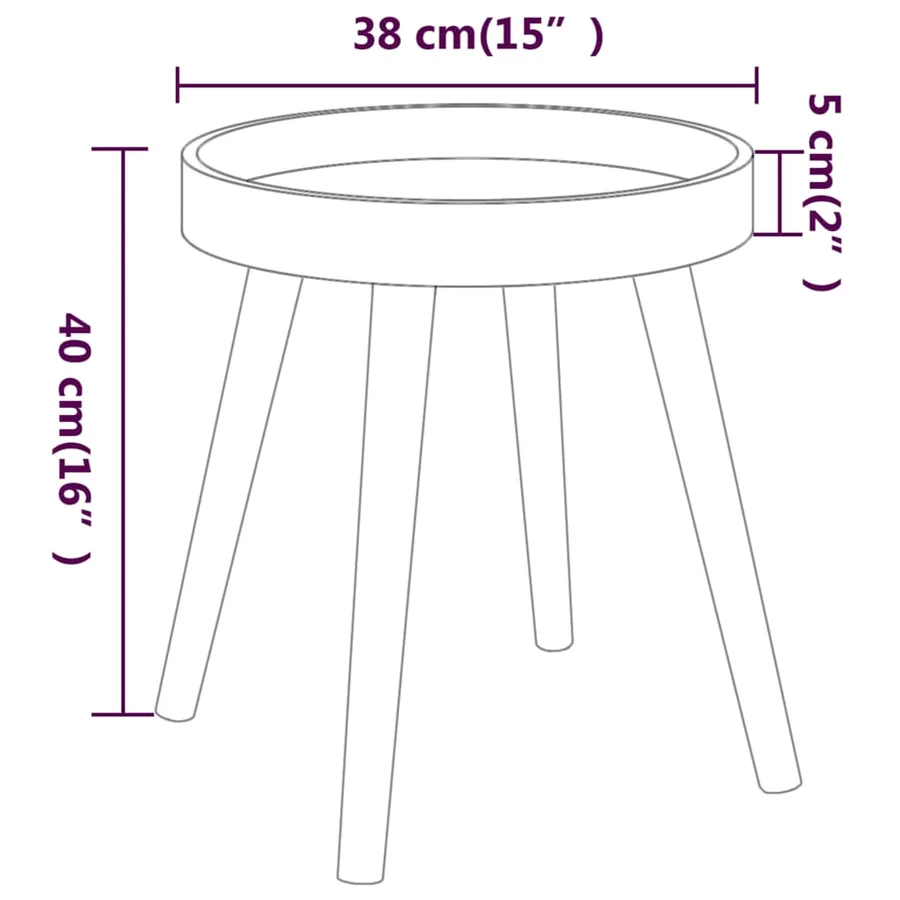 Table d'appoint Gris 38x38x40 cm Bois ingénierie et pin massif - 6