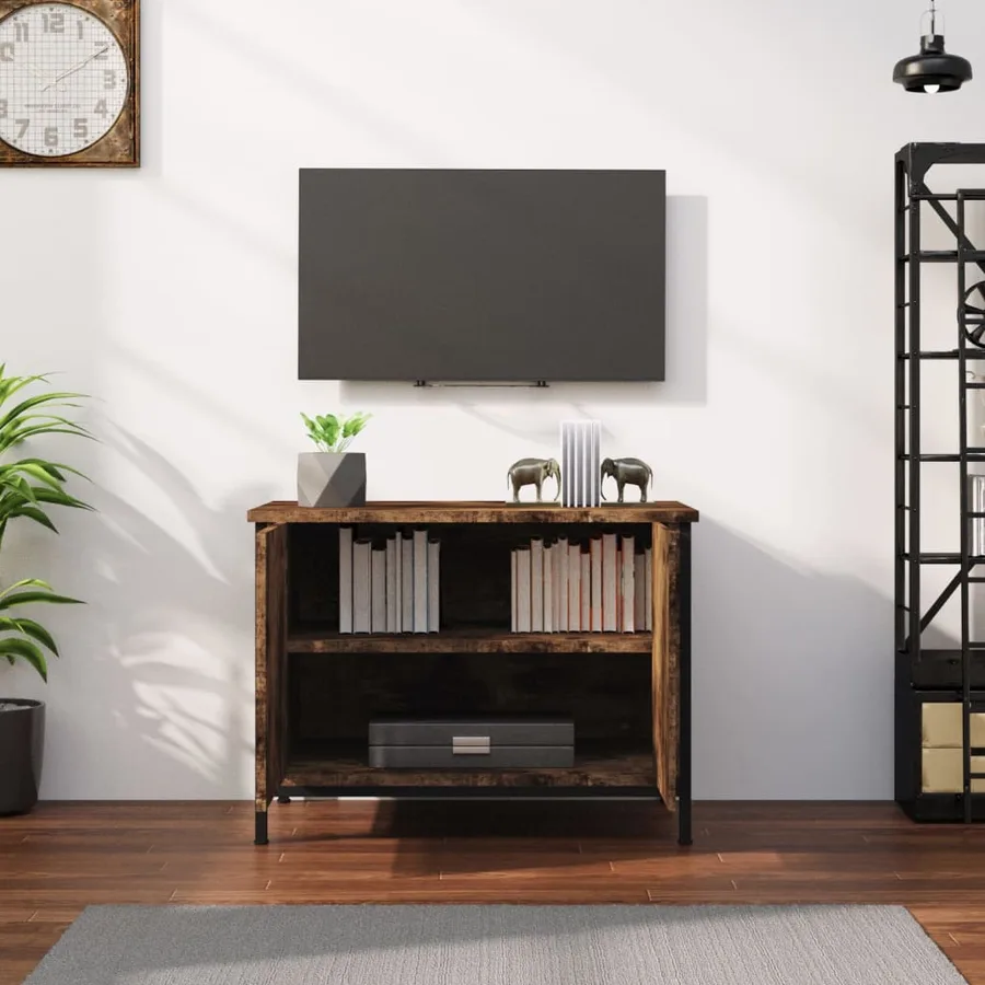 Meuble TV avec portes chêne sonoma 60x35x45cm bois d'ingénierie - 3