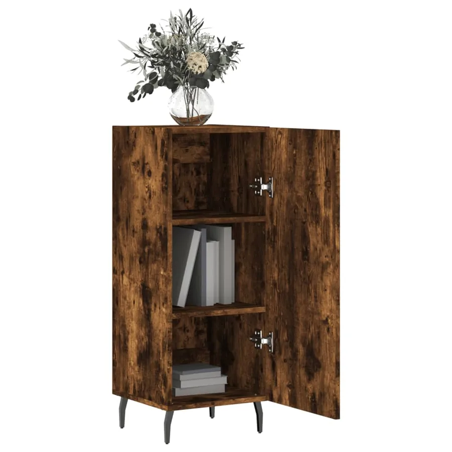 Buffet Chêne fumé 34,5x34x90 cm Bois d'ingénierie - 4