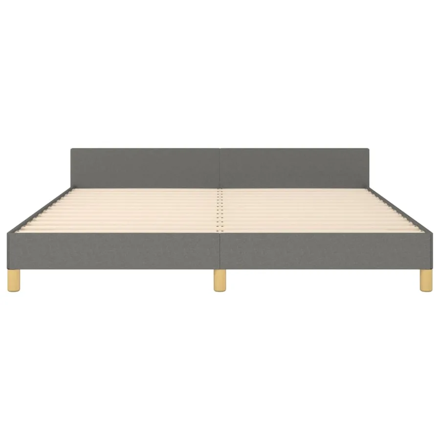 Cadre de lit sans matelas gris foncé 160x200 cm tissu - 6