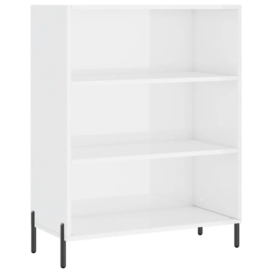 Armoire à étagères blanc brillant 69,5x32,5x90 cm - 2