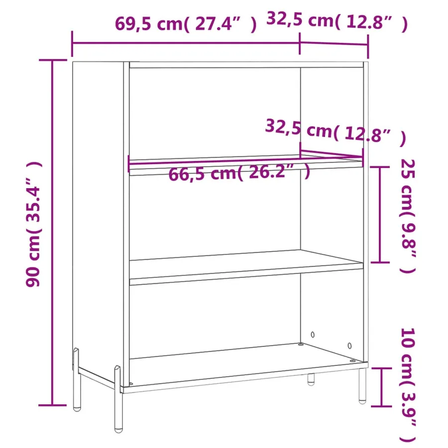Armoire à étagères blanc brillant 69,5x32,5x90 cm - 9