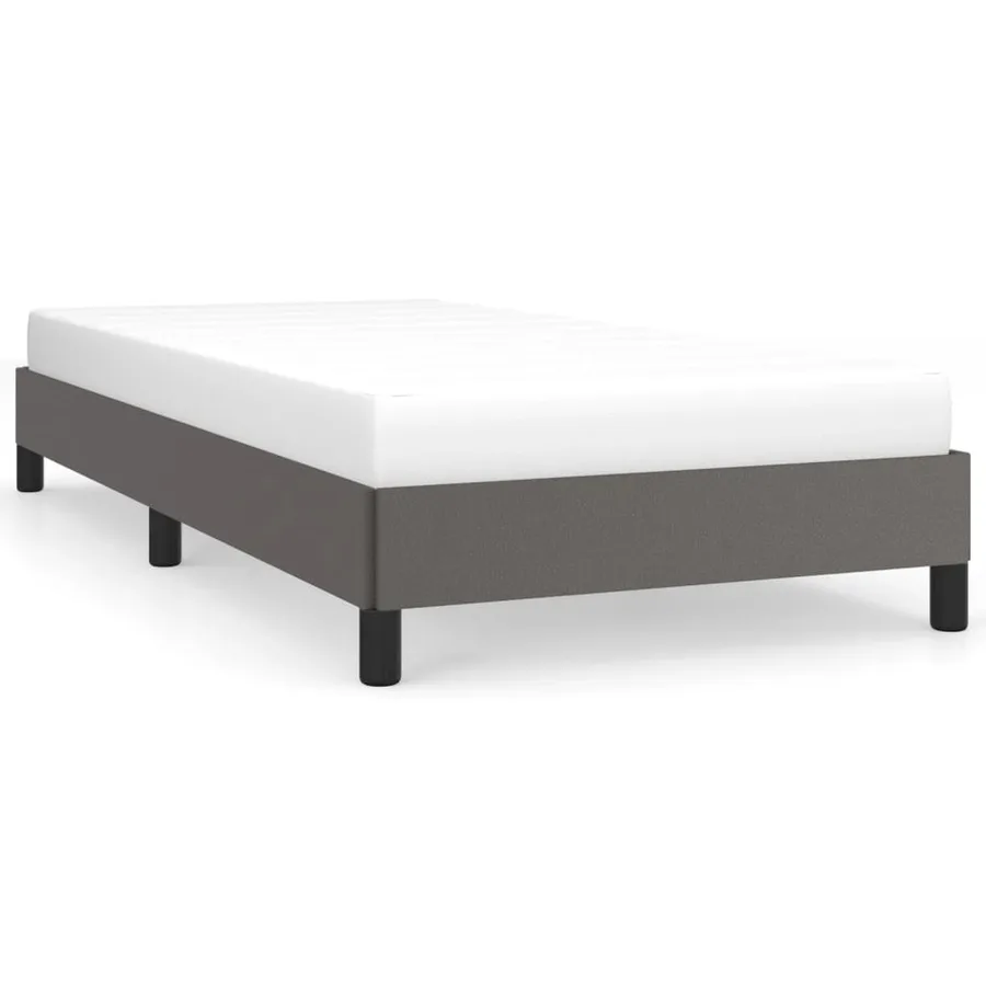 Cadre de lit sans matelas gris 80x200 cm similicuir - 2