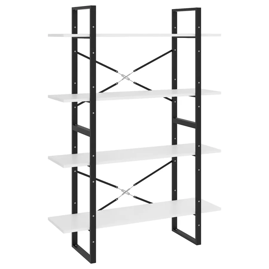Bibliothèque à 4 niveaux blanc 100x30x140 cm bois d'ingénierie - 2