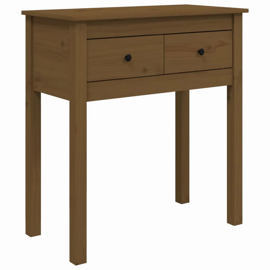Table console Marron miel 70x35x75 cm Bois massif de pin - 2