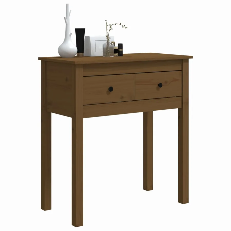Table console Marron miel 70x35x75 cm Bois massif de pin - 4