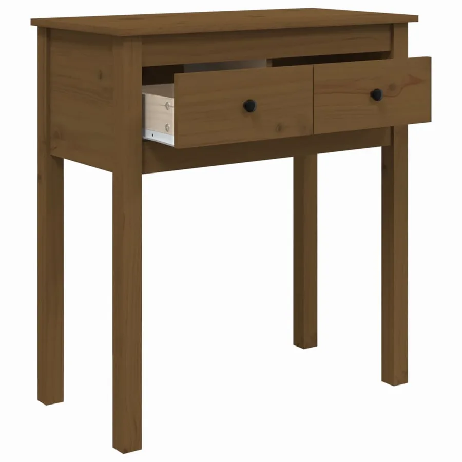 Table console Marron miel 70x35x75 cm Bois massif de pin - 7