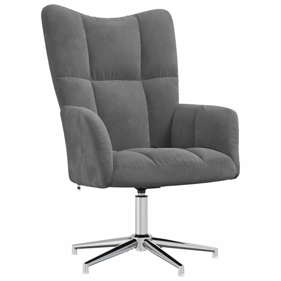 Chaise de relaxation Gris foncé Velours - 2