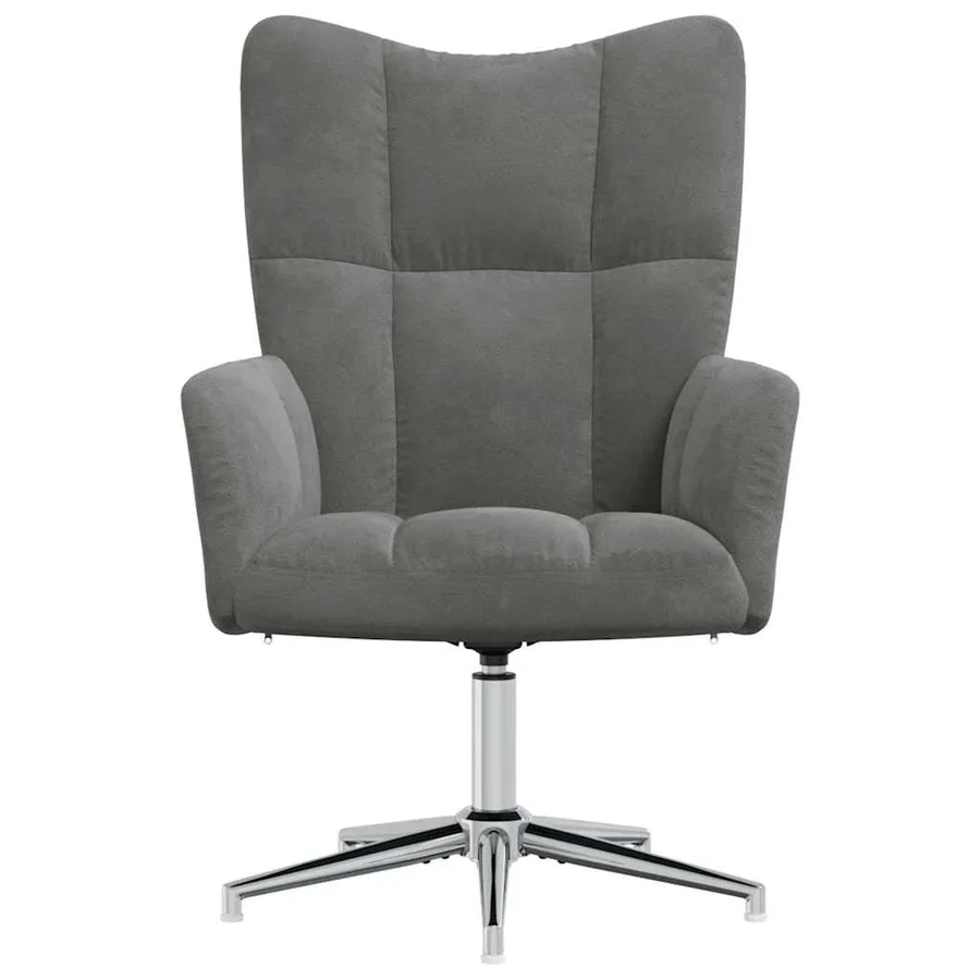 Chaise de relaxation Gris foncé Velours - 3