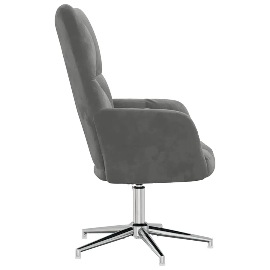 Chaise de relaxation Gris foncé Velours - 4