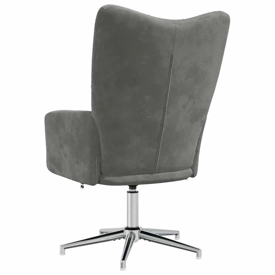 Chaise de relaxation Gris foncé Velours - 5