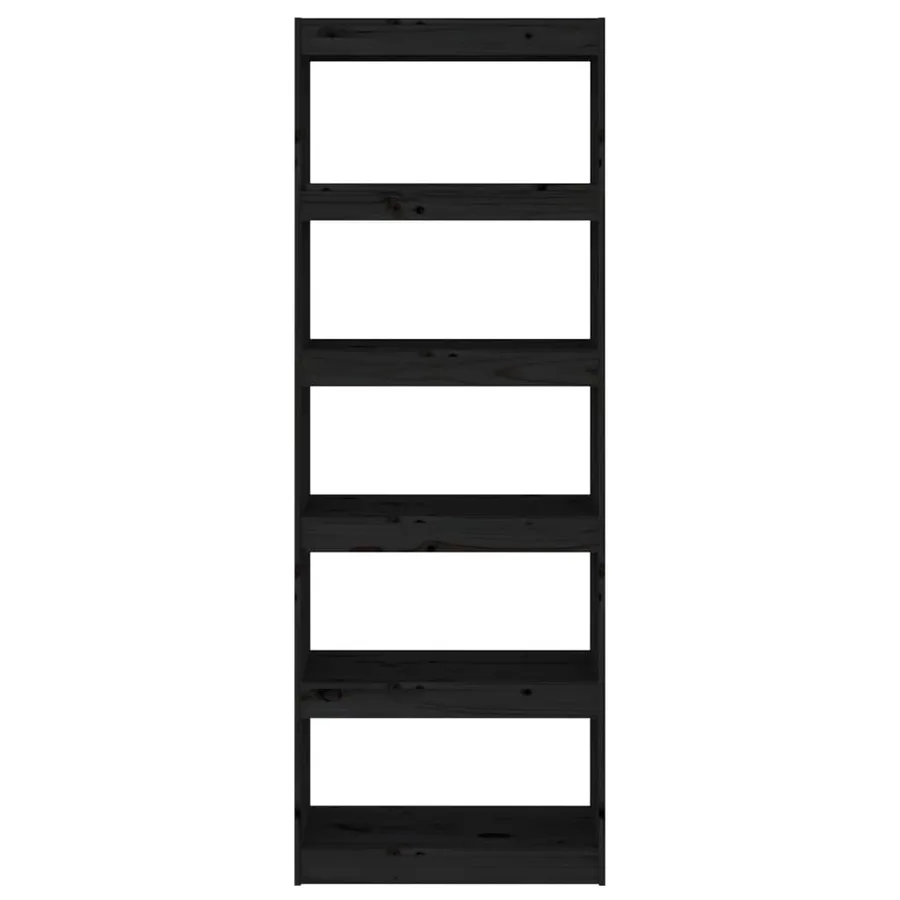 Bibliothèque/Séparateur de pièce Noir 60x30x167,5 cm Pin massif - 3