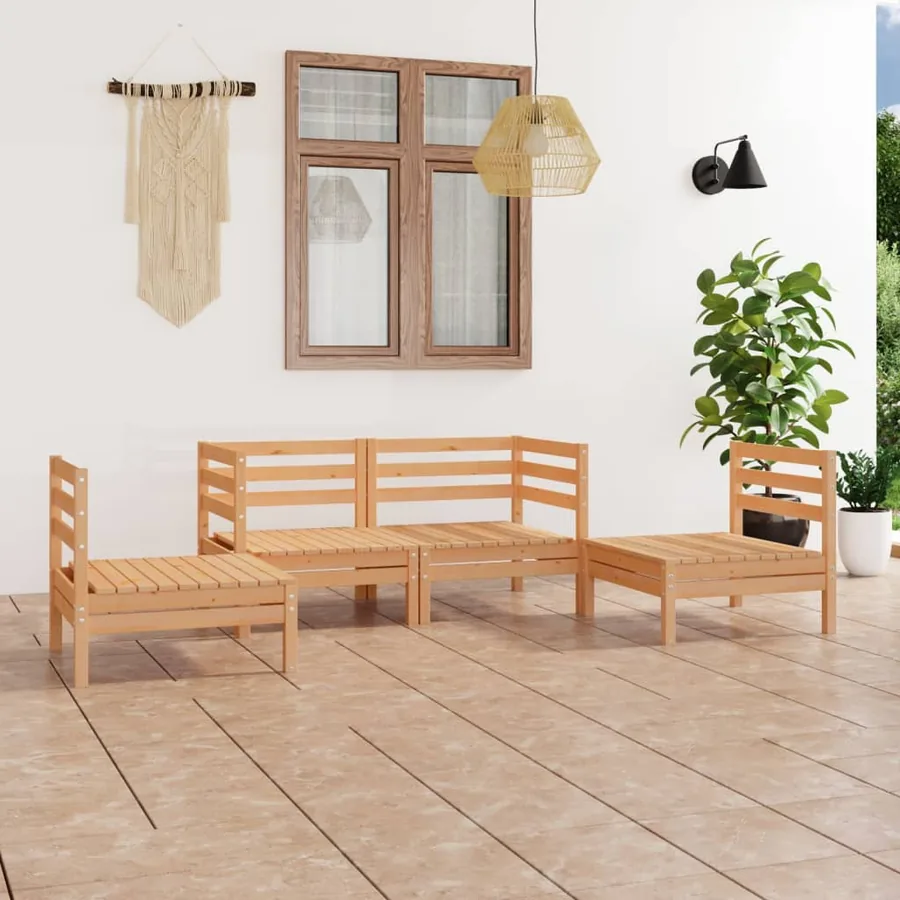 Salon de jardin 4 pcs Bois de pin massif