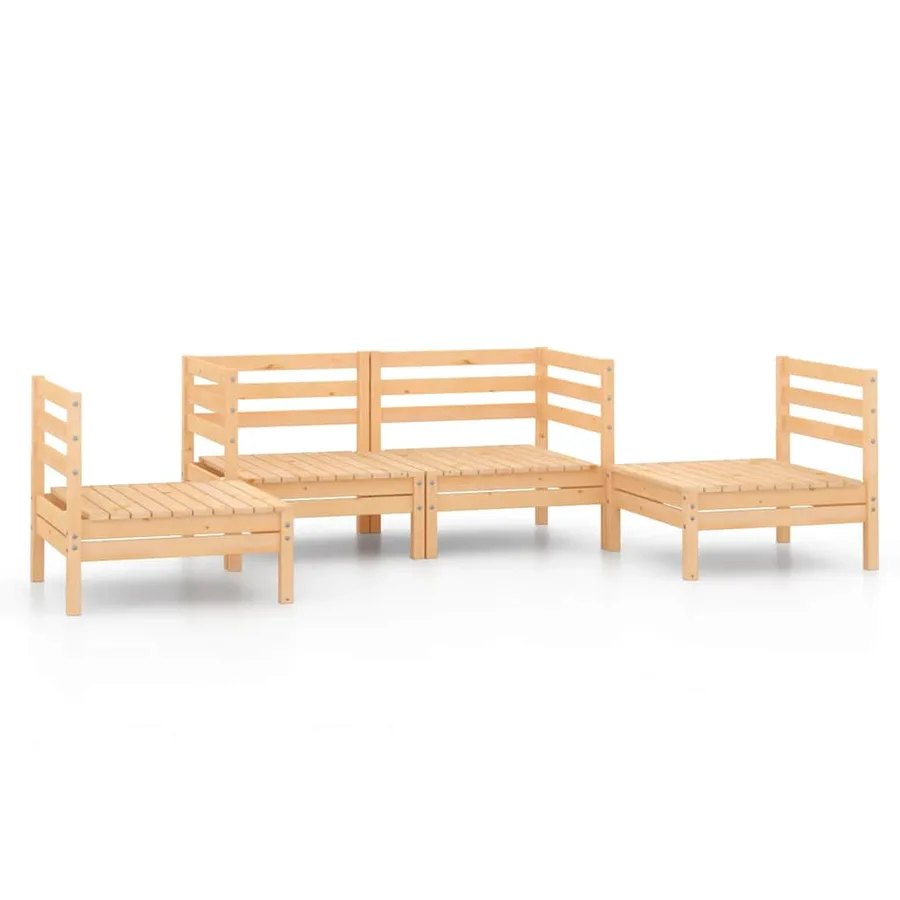 Salon de jardin 4 pcs Bois de pin massif - 2