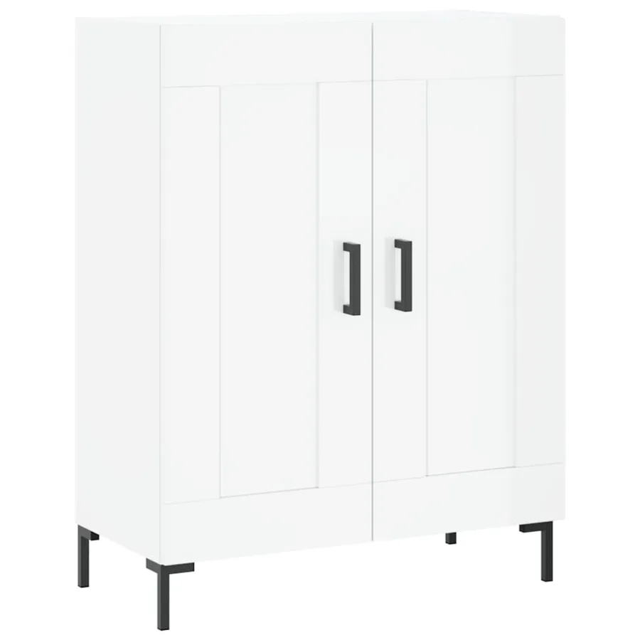 Buffet Blanc brillant 69,5x34x90 cm Bois d'ingénierie - 2