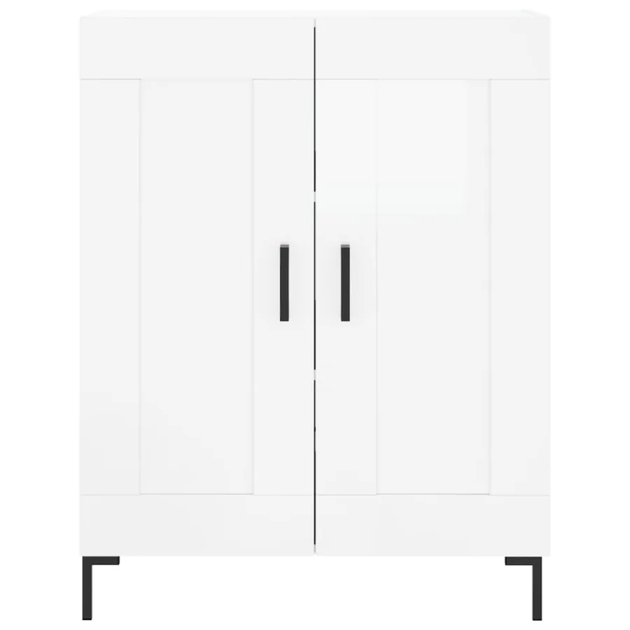 Buffet Blanc brillant 69,5x34x90 cm Bois d'ingénierie - 5