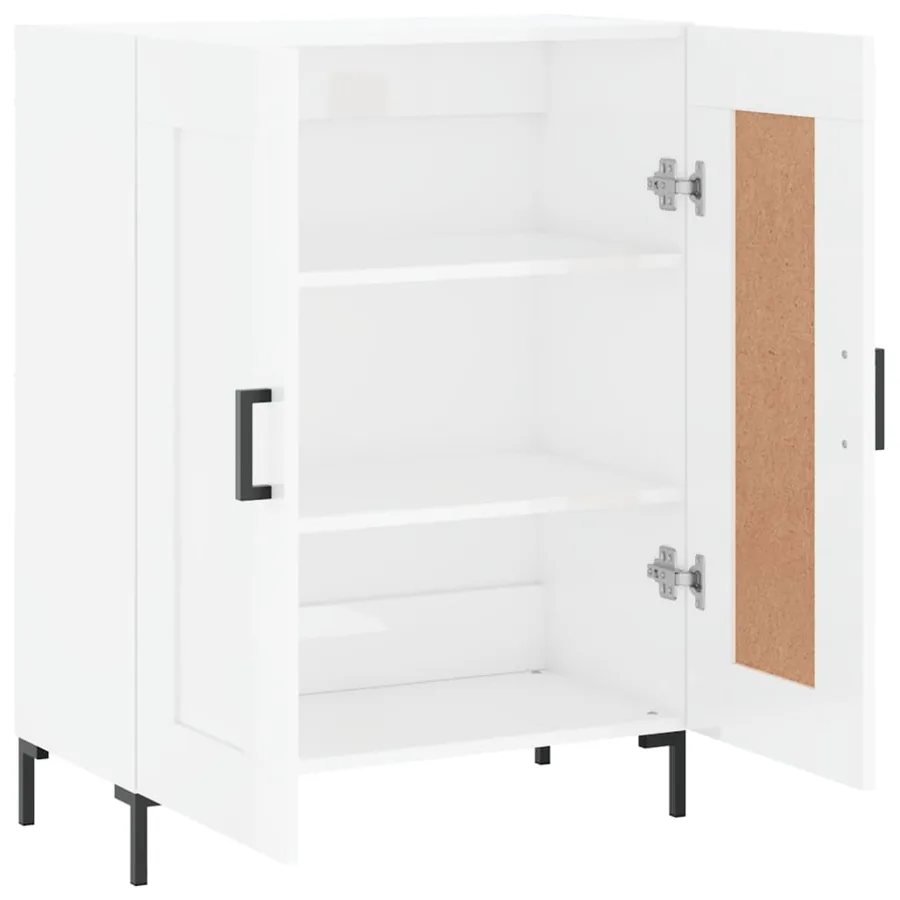 Buffet Blanc brillant 69,5x34x90 cm Bois d'ingénierie - 6