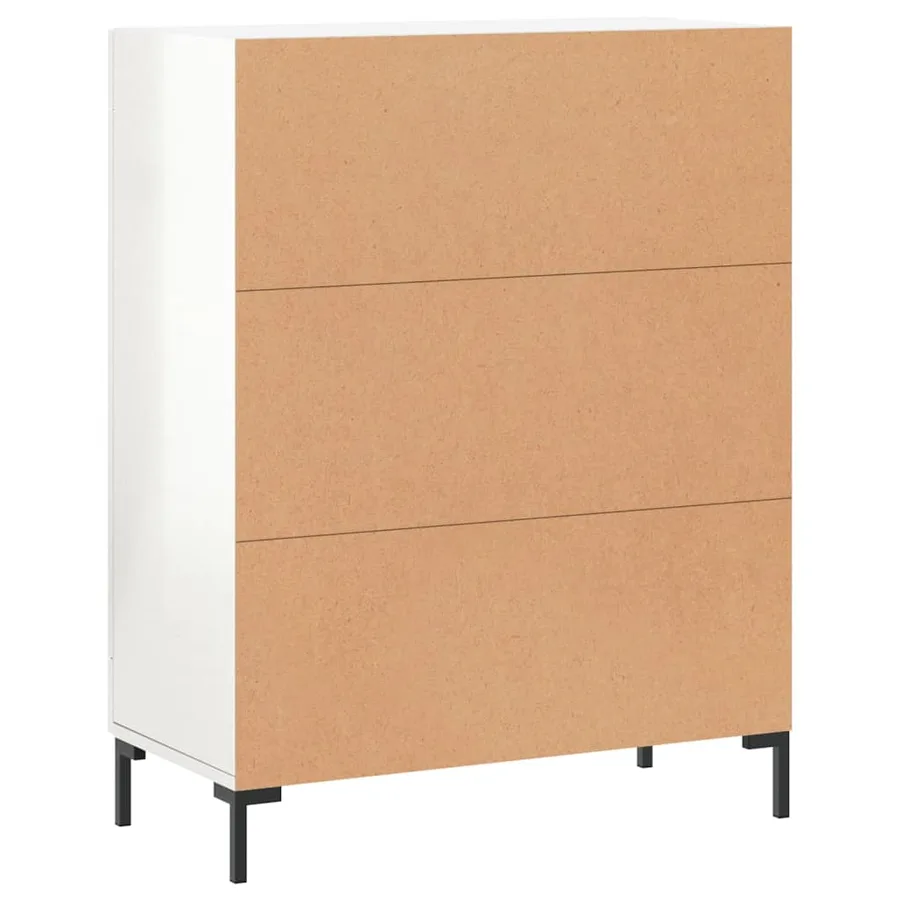 Buffet Blanc brillant 69,5x34x90 cm Bois d'ingénierie - 8