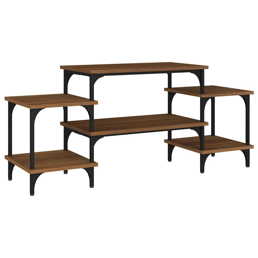 Meuble TV Chêne marron 117x35x52 cm Bois d'ingénierie - 2