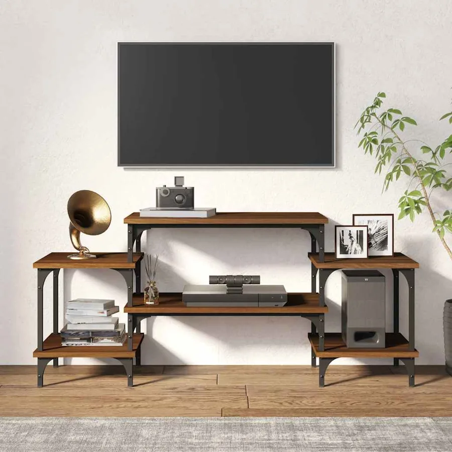 Meuble TV Chêne marron 117x35x52 cm Bois d'ingénierie - 3
