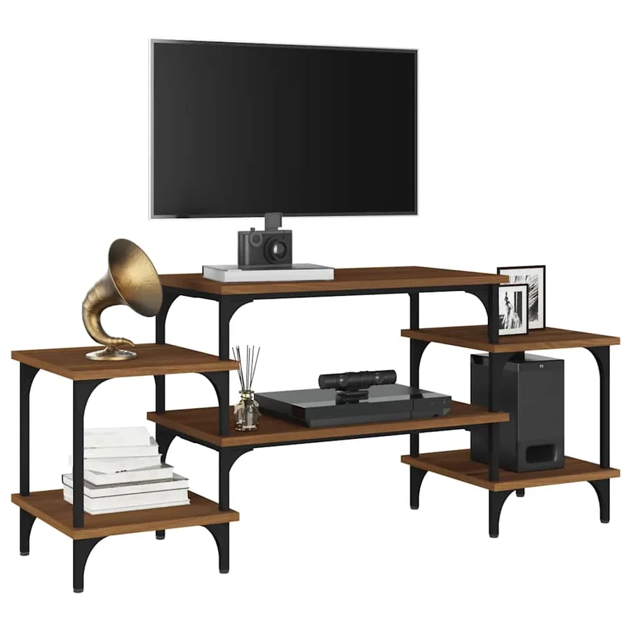 Meuble TV Chêne marron 117x35x52 cm Bois d'ingénierie - 4