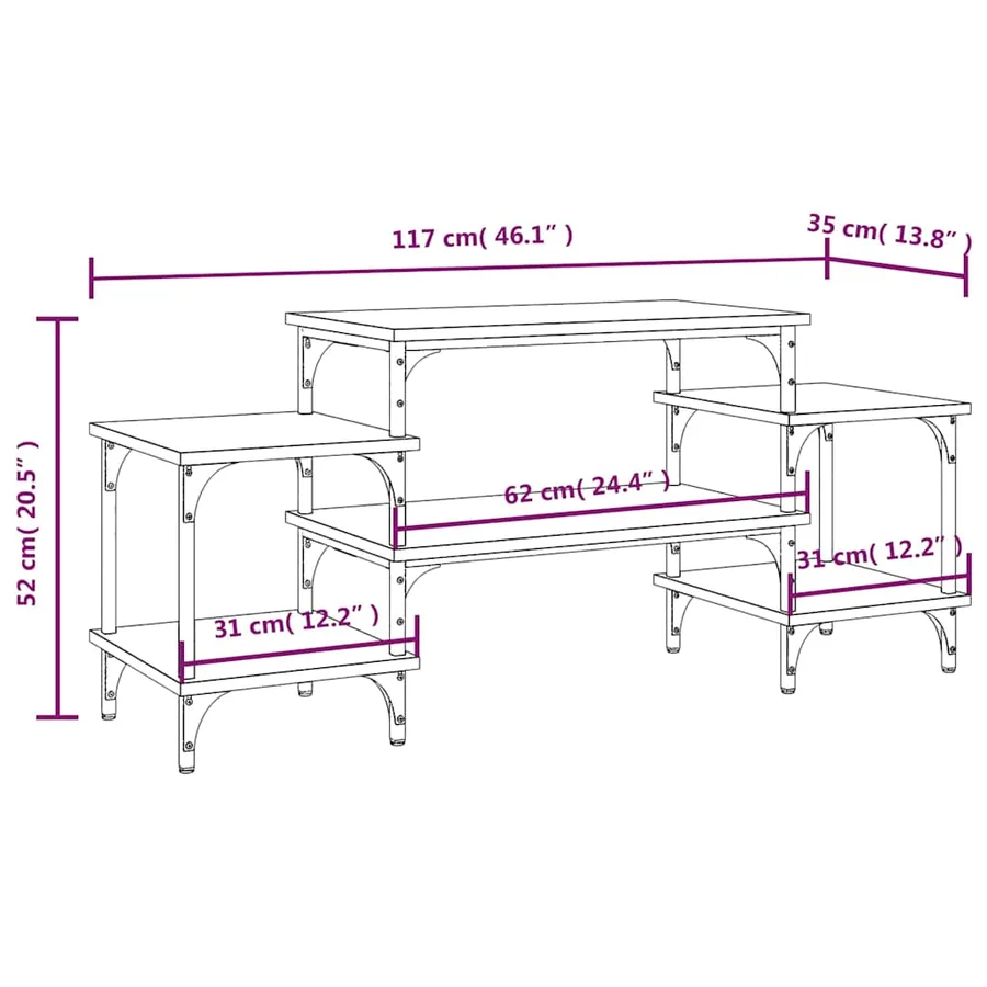 Meuble TV Chêne marron 117x35x52 cm Bois d'ingénierie - 9