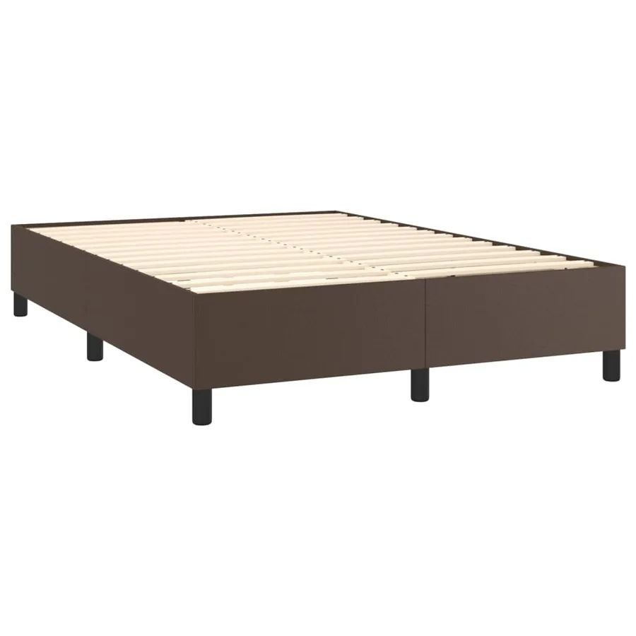 Sommier à lattes de lit avec matelas Marron 140x190 cm - 4
