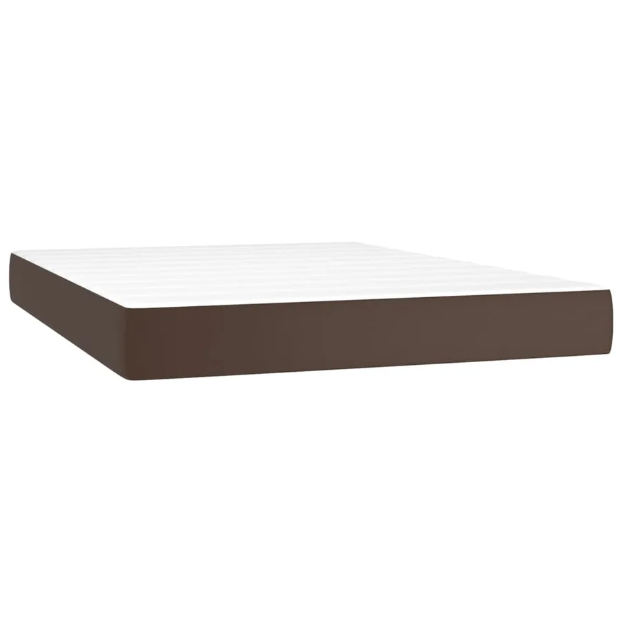 Sommier à lattes de lit avec matelas Marron 140x190 cm - 5