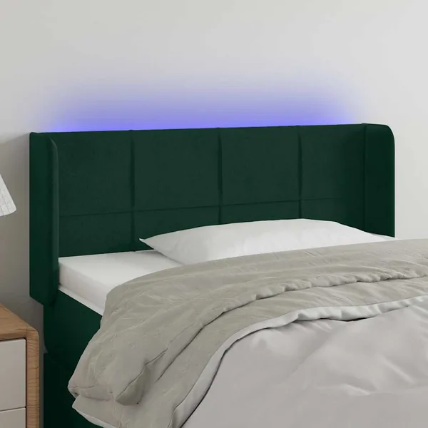 Tête de lit à LED Vert foncé 83x16x78/88 cm Velours