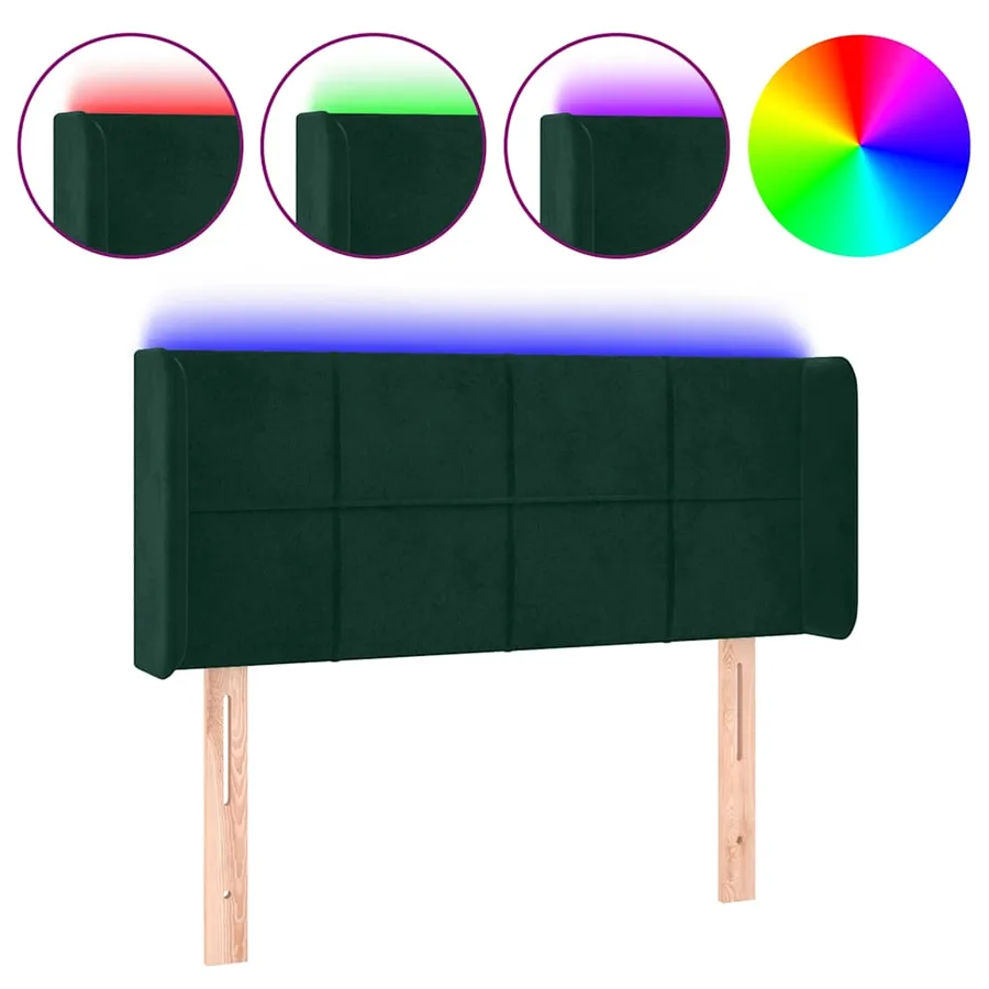Tête de lit à LED Vert foncé 83x16x78/88 cm Velours - 2